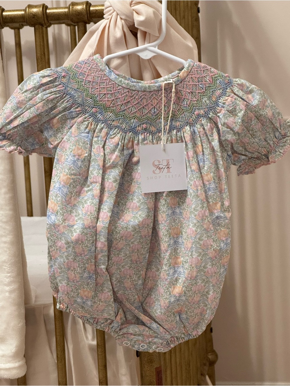 NWT Hand Smocked Bubble (6M)